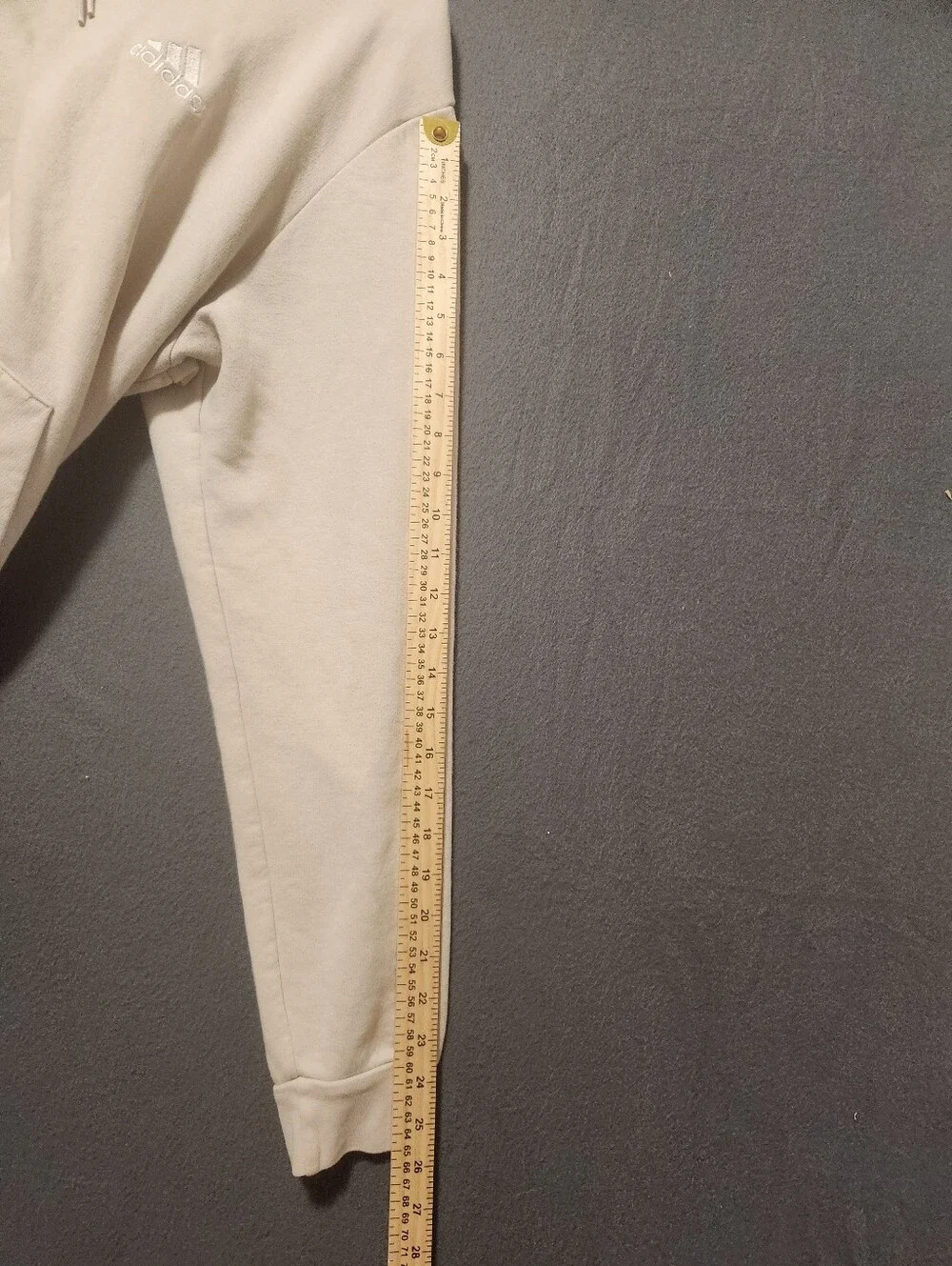 Adidas Hoodie Men XL Beige One Big Pocket Pullover
